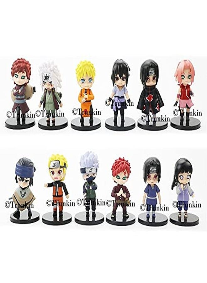 Trunkin Anime 12 Pcs Action Figure PVC Set Collectible Sasuke Itachi Jiraiya Hinata Kakashi Figurines Toy Set - Image 3